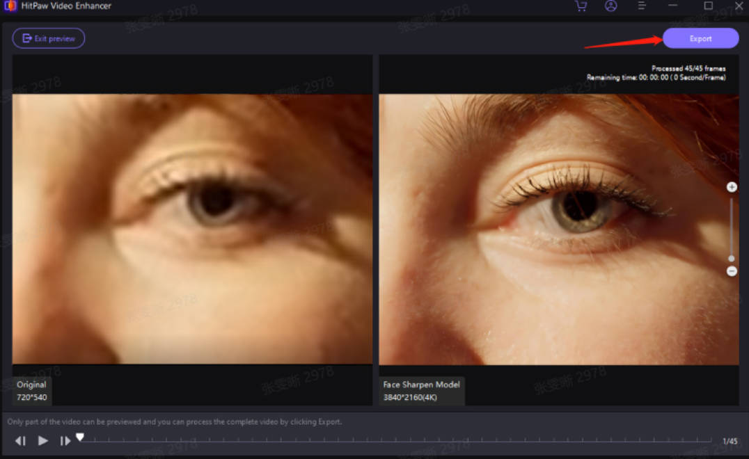 hitpaw video enhancer-step4