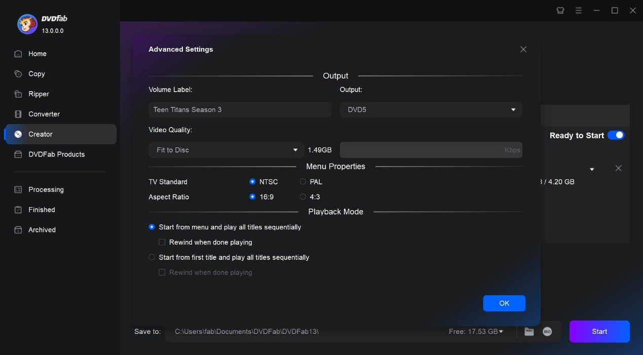 Advanced Settings of DVDFab