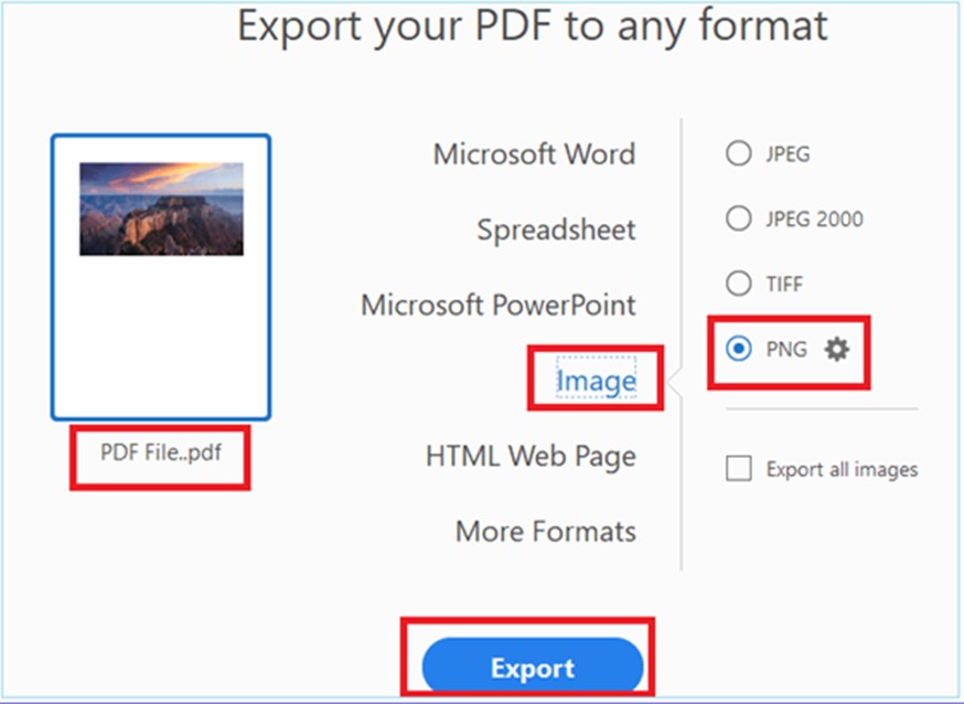 png to pdf converter:Adobe