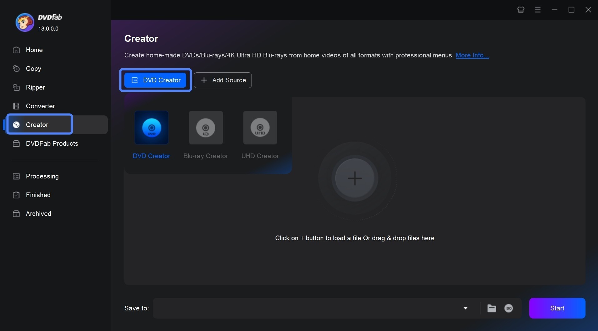 WinX DVD Author alternative: DVDFab DVD Creator 