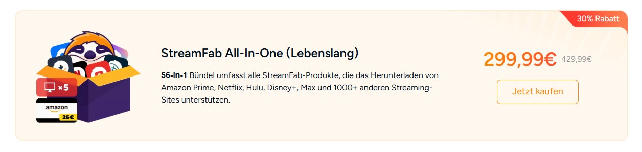 StreamFab All-In-One (Lebenslang) Kosten