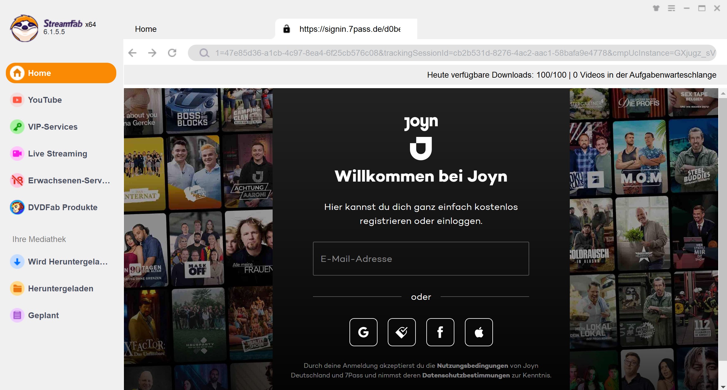 Download-Schritte zum Joyn Video Download mit dem StreamFab Joyn Downloader