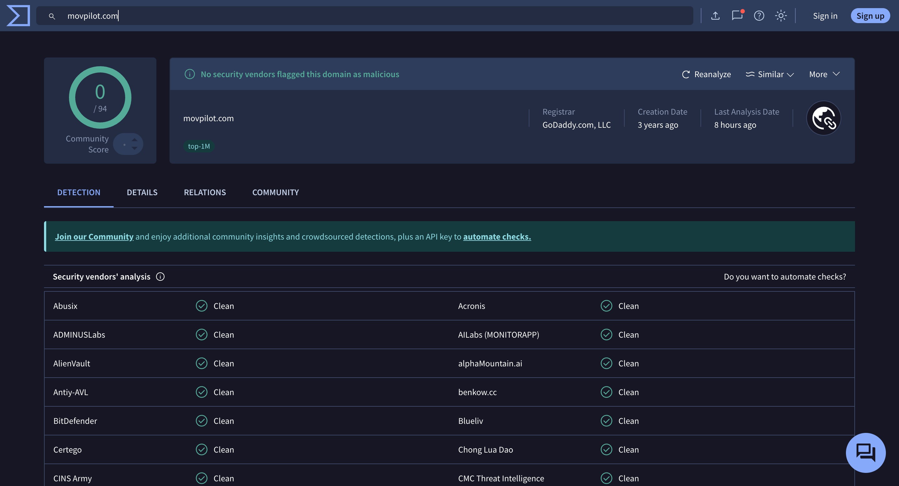 Latest Movpilot Amazon Prime Video Downloader Review: virustotal test