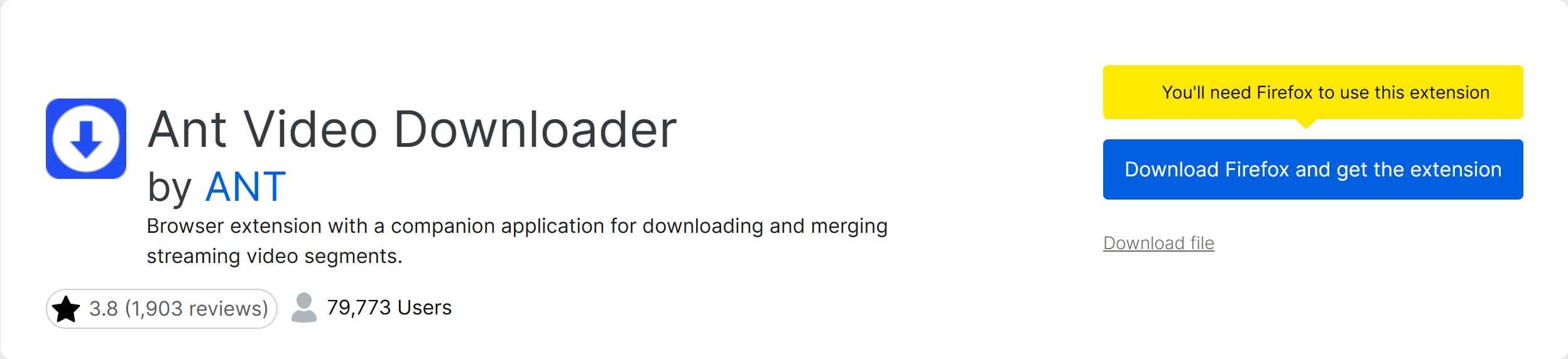 top 10 firefox video downloader: Ant Video Downloader