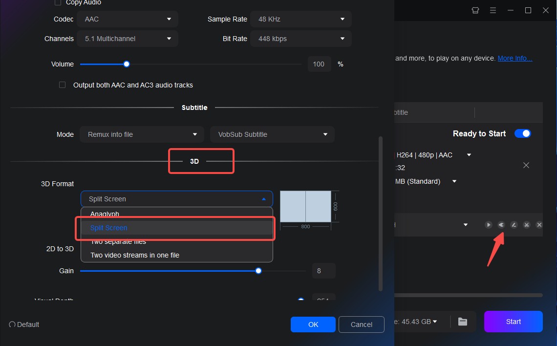 Change Relevant Settings in Advanced Setting Panel