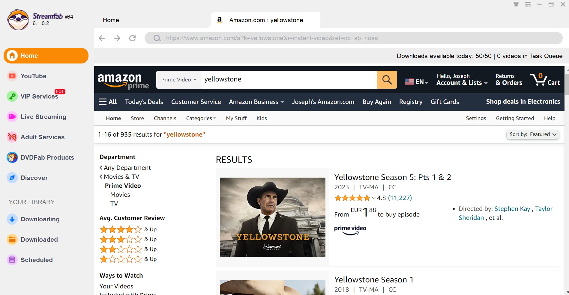 download yellowstone for offline watching with streamfab